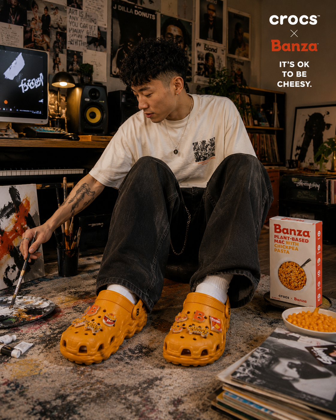 Second lifestyle shot of the Crocs x Banza collection