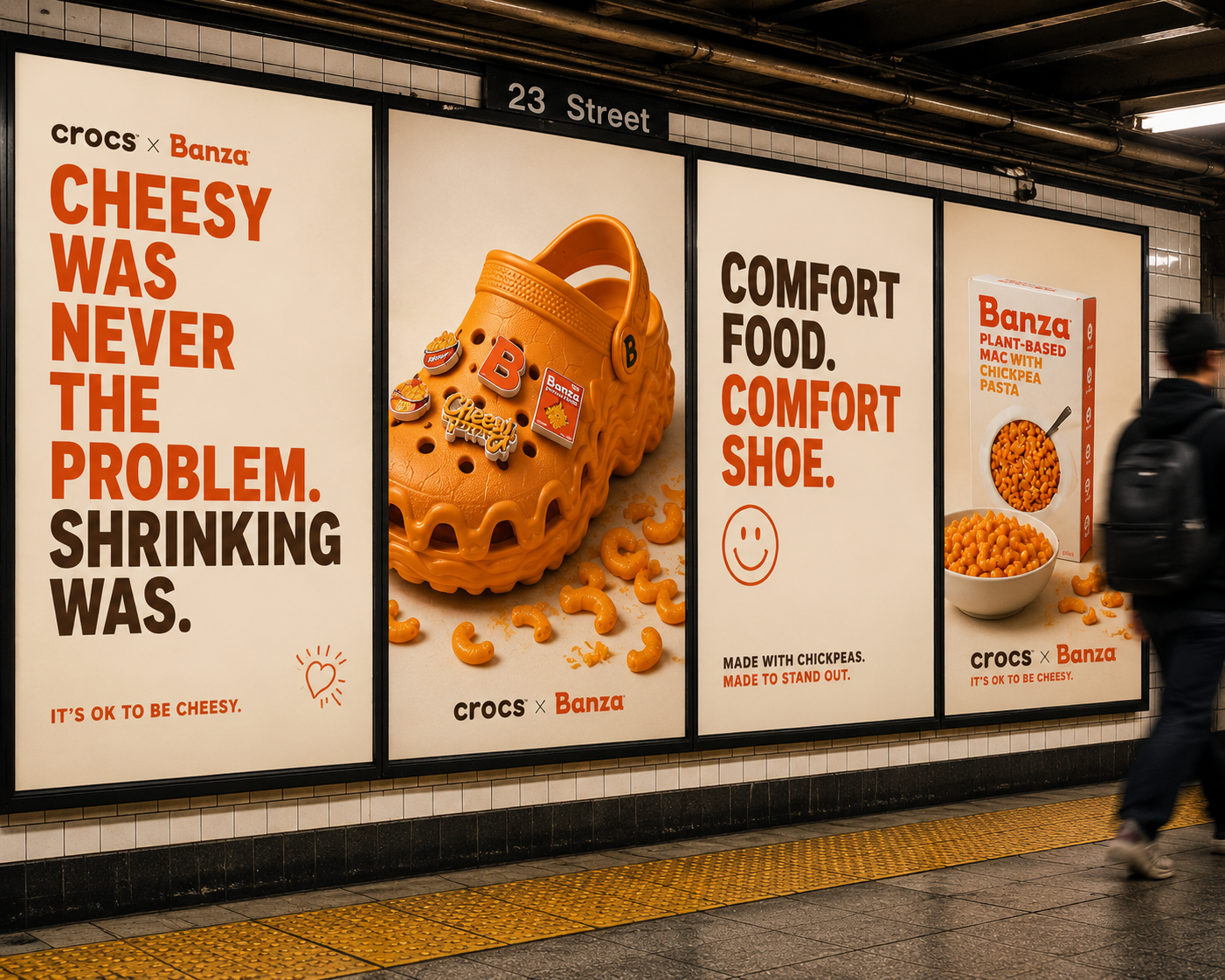 Crocs x Banza subway takeover mockup
