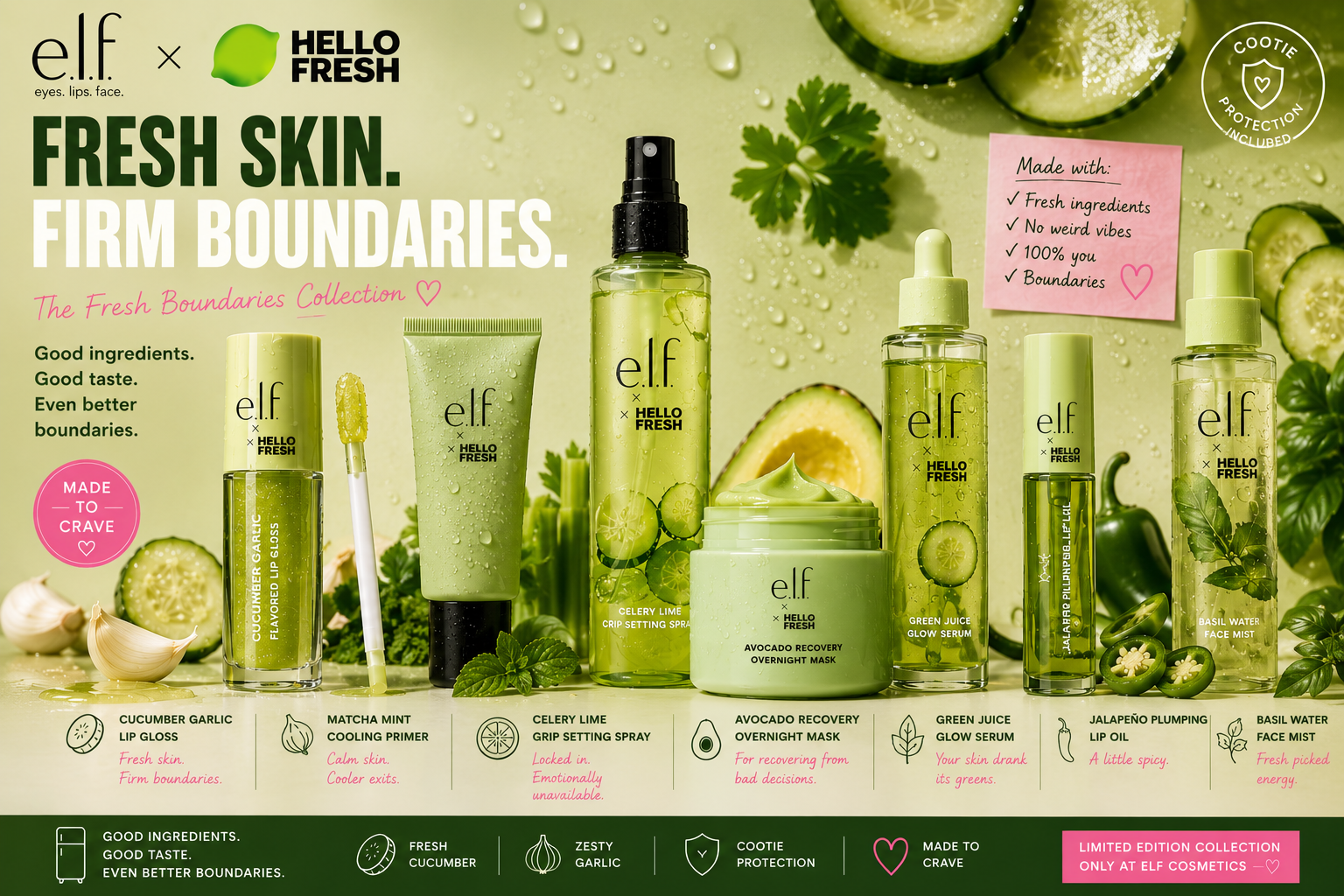 Fresh Boundaries full product line flat lay