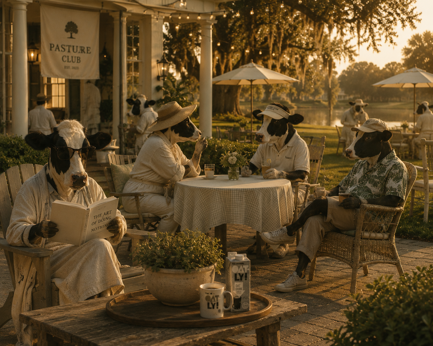 Oatly Pasture Club tennis campaign visual
